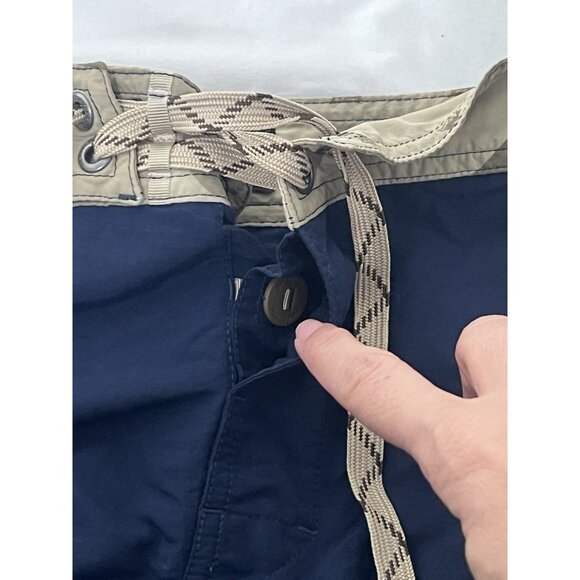 Patagonia Men’s Wavefarer Board Shorts Size 34 Navy Blue/Tan Camo Waist - Picture 10 of 13